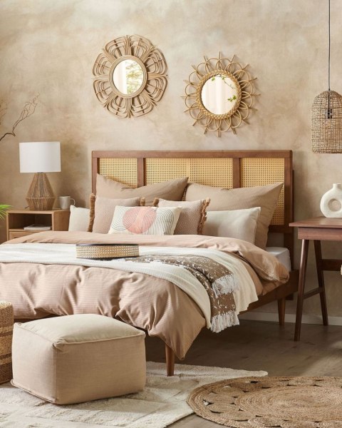 Lustro ścienne PASAKU 60 cm 60 cm Rattan Naturalny