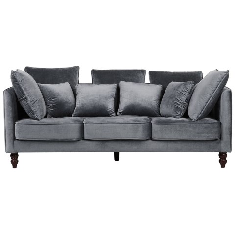 Sofa 3-osobowa welurowa szara FENSTAD