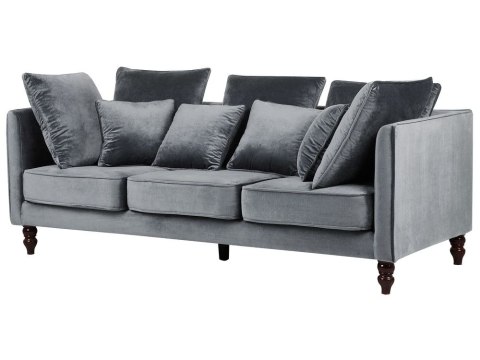 Sofa 3-osobowa welurowa szara FENSTAD