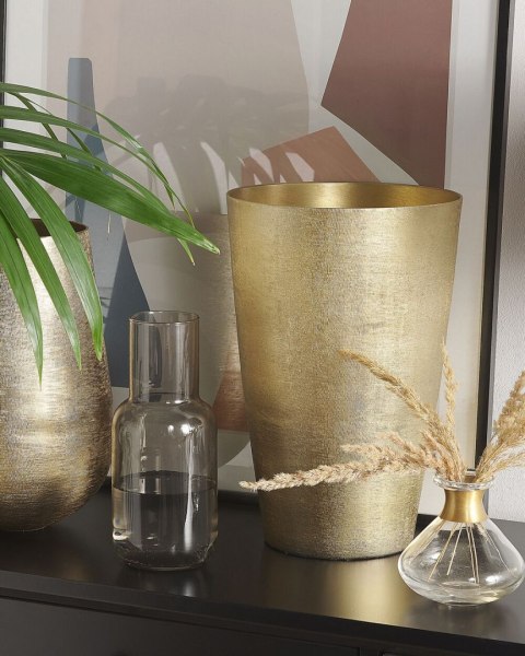 Wazon na kwiaty AMRIT Metal 31 cm Złoty