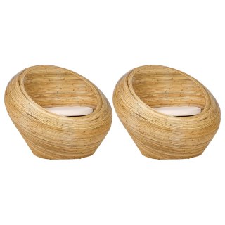 Zestaw 2 foteli ogrodowych MAIORI Rattan Naturalny