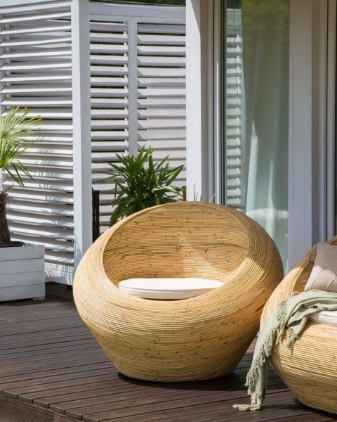 Zestaw 2 foteli ogrodowych MAIORI Rattan Naturalny