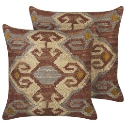 Zestaw 2 poduszek dekoracyjnych URPAD Juta 45 x 45 cm Kolorowy Wzór orientalny Lumarko!