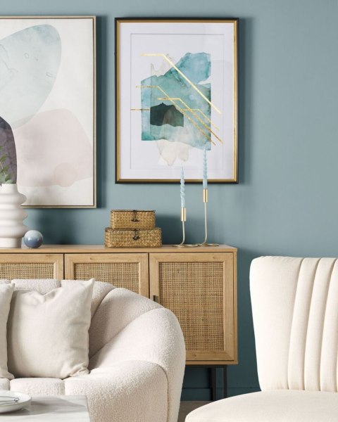 Obraz w ramie TOUBA Motyw abstrakcyjny 30 x 40 cm Niebieski