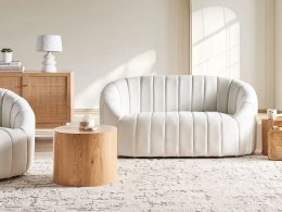 Sofa 2-osobowa welurowa złamana biel MALUNG Lumarko!