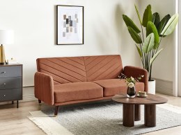 Sofa rozkładana len syntetyczny pomarańczowa SENJA Lumarko!