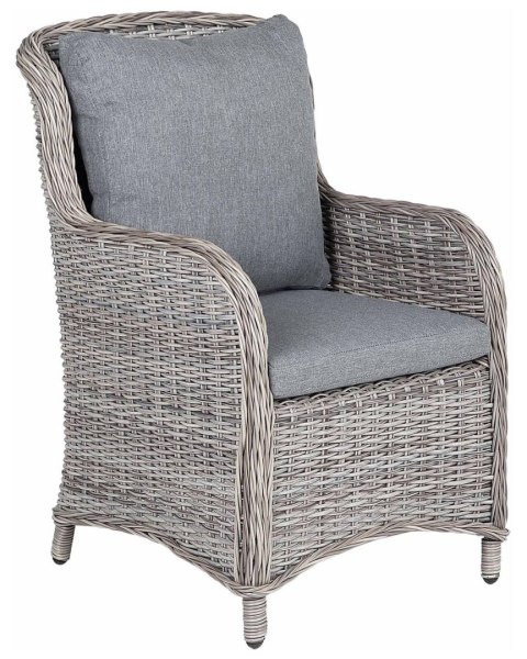 Zestaw 2 krzeseł ogrodowych z poduszkami CASCAIS Technorattan Szary