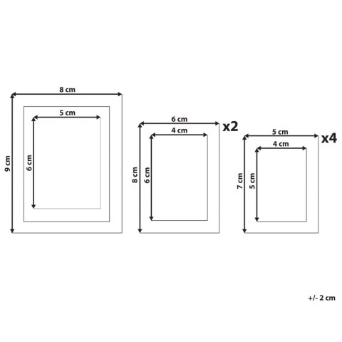 Zestaw 7 ramek na zdjęcia DENKORO Motyw miejski Czarny