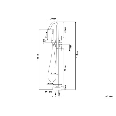 Bateria wannowa wolnostojąca VICTORIA Czarny