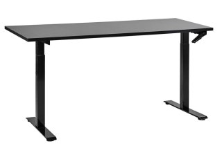 Biurko regulowane manualnie 160 x 72 cm czarne DESTINES