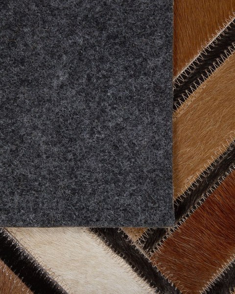 Dywan patchwork skórzany 140 x 200 cm brązowy TEKIR