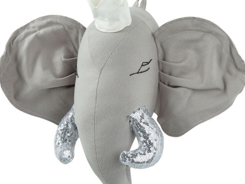 Dziecięca ozdoba ścienna Słoń TANTOR Bawełna Szary 33 cm