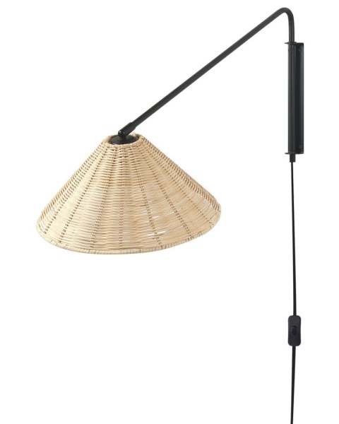 Lampa ścienna PALENA Regulowana Rattan Naturalny