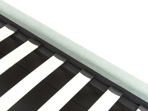 Łóżko z pojemnikiem Welur BAJONNA 160 x 200 cm Miętowy