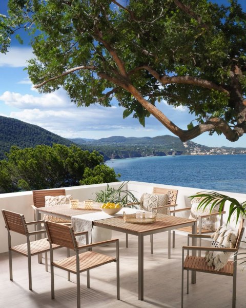 Zestaw 6 krzeseł ogrodowych VIAREGGIO Drewno Brązowy