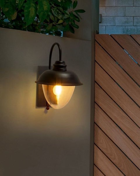 Lampa ścienna ogrodowa BANKA Czarny