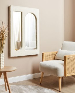 Lustro ścienne MARCIGNY 70 cm 100 cm Boucle Złamana biel Lumarko!