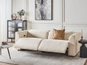 Sofa z elektryczną funkcją relaksu z ładowarką sztruksowa beżowa ULVEN Lumarko!