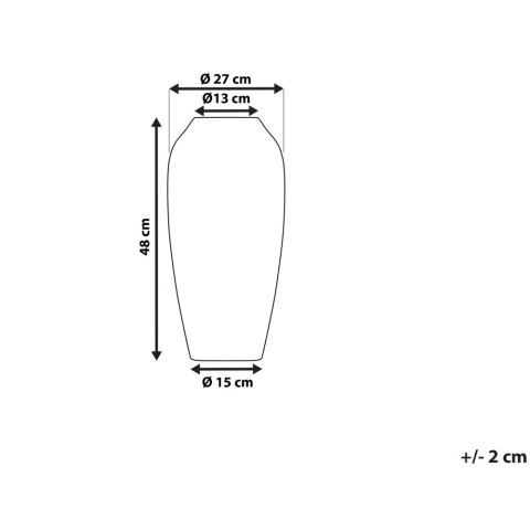 Wazon dekoracyjny LORCA Ceramika 48 cm Srebrny