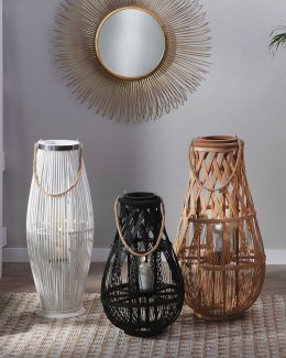 Lampion TONGA Drewno 56 cm Czarny Lumarko!
