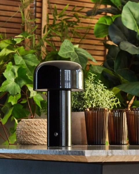 Bezprzewodowa lampa stołowa LED BESOS Ze ściemniaczem Metal Czarny