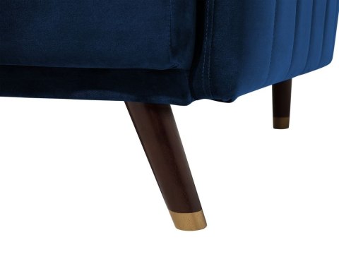 Sofa rozkładana welurowa niebieska SENJA