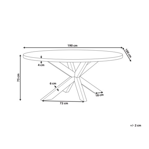 Stół ogrodowy betonowy 190 x 100 cm szary ORISTANO