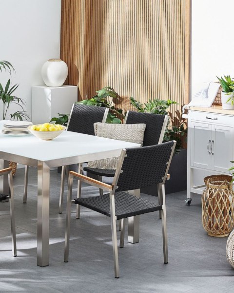 Zestaw 2 krzeseł ogrodowych GROSSETO Technorattan Czarny