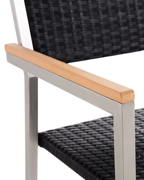 Zestaw 2 krzeseł ogrodowych GROSSETO Technorattan Czarny