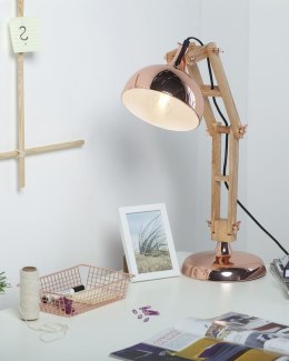Lampa biurkowa SALADO Regulowana Drewno Miedziany Lumarko!