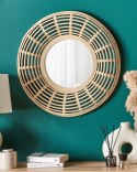 Lustro ścienne HANUA 60 cm 60 cm Drewno bambusowe Naturalny