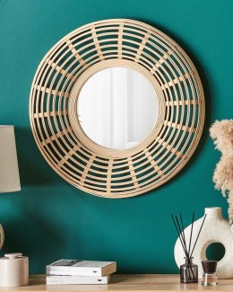 Lustro ścienne HANUA 60 cm 60 cm Drewno bambusowe Naturalny Lumarko!