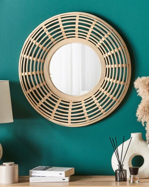 Lustro ścienne HANUA 60 cm 60 cm Drewno bambusowe Naturalny