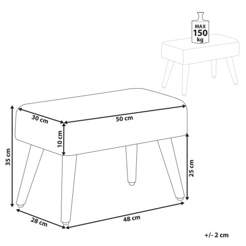 Stołek welurowy szary TAKOMA