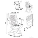 Zestaw 2 krzeseł ogrodowych z poduszkami MAUI II Drewno akacjowe Złamana biel