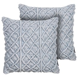 Zestaw 2 poduszek dekoracyjnych GOREME Boucle 45 x 45 cm Niebieski Wzór geometryczny Lumarko!