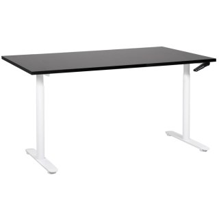 Biurko regulowane manualnie 160 x 72 cm czarno-białe DESTINAS