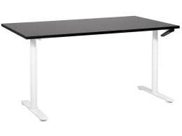 Biurko regulowane manualnie 160 x 72 cm czarno-białe DESTINAS Lumarko!