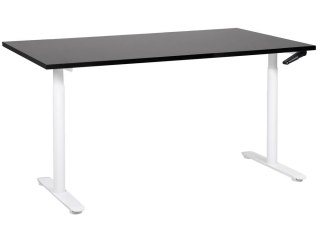 Biurko regulowane manualnie 160 x 72 cm czarno-białe DESTINAS