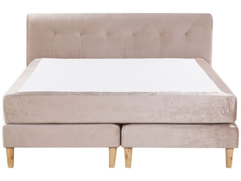 Łóżko kontynentalne Welur MARQUISE 160 x 200 cm Beżowy