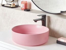 Umywalka nablatowa ceramiczna ⌀ 37 cm różowa GUDAR Lumarko!