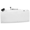 Wanna narożna prawa LED z hydromasażem 182 x 122 cm biała SERRANA Lumarko!