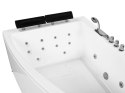 Wanna narożna prawa LED z hydromasażem 182 x 122 cm biała SERRANA Lumarko!