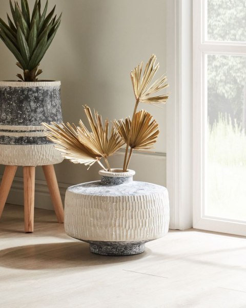 Wazon na kwiaty DEKSATI Ceramika 32 cm Beżowy