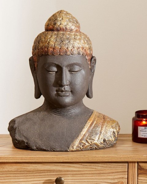 Figurka dekoracyjna Budda CARUM Ceramika Czarny