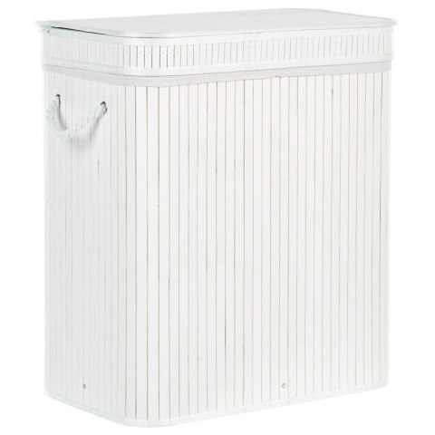 Kosz bambusowy z pokrywką biały KALTHOTA