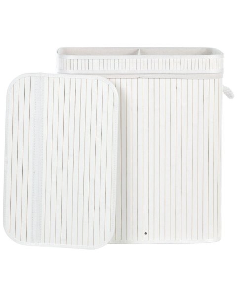 Kosz bambusowy z pokrywką biały KALTHOTA
