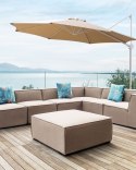 Parasol ogrodowy ⌀ 295 cm szarobeżowy z białym SAVONA II Lumarko!
