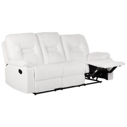 Sofa z manualną funkcją relaksu 3-osobowa biała BERGEN Lumarko!