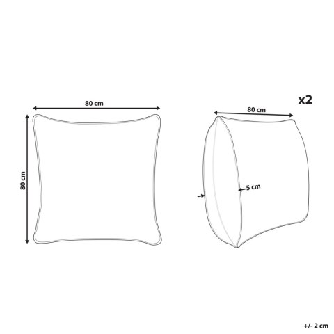 Zestaw 2 poduszek z mikrofibry niskich 80 x 80 cm ERRIGAL